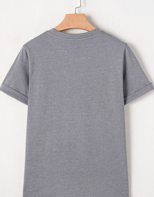 Load image into Gallery viewer, HOPPY Chenille Patch Round Neck Short Sleeve T-Shirt
