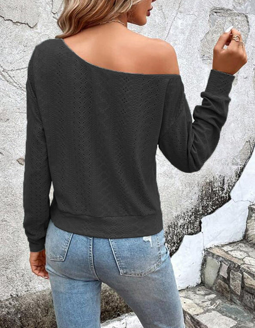 Load image into Gallery viewer, Eyelet Dropped Shoulder Blouse

