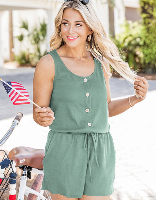 Load image into Gallery viewer, Scoop Neck Wide Strap Romper with Pockets
