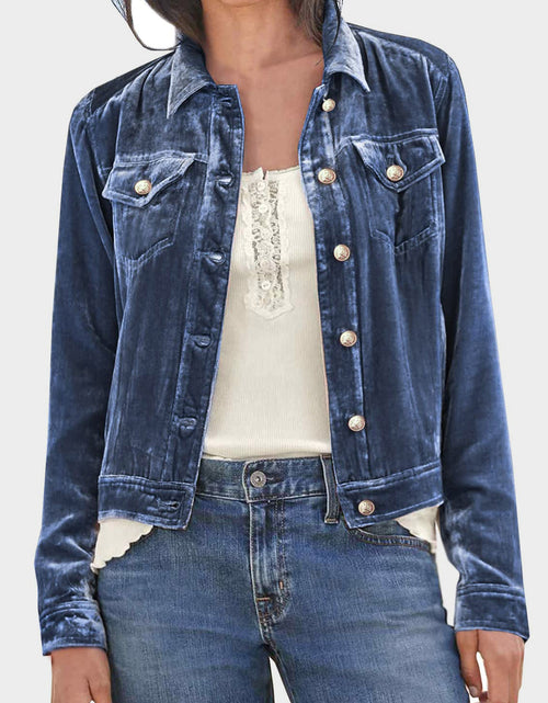 Load image into Gallery viewer, Button Up Long Sleeve Jacket with Chest Pockets
