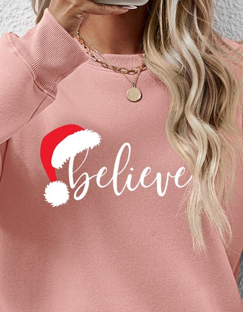 Load image into Gallery viewer, BELIEVE Graphic Long Sleeve Sweatshirt
