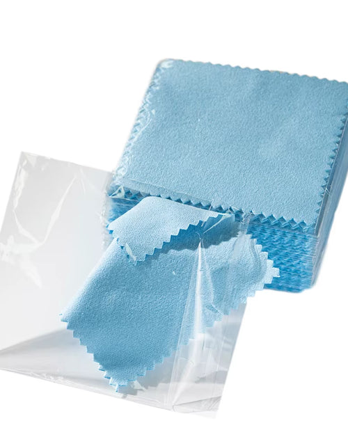 Load image into Gallery viewer, 50Pcs Individually Silver Cleaner Polishing Jewelry Cloth Napkin Tarnish Remover Tool with Package Ornaments for Silverware Gold
