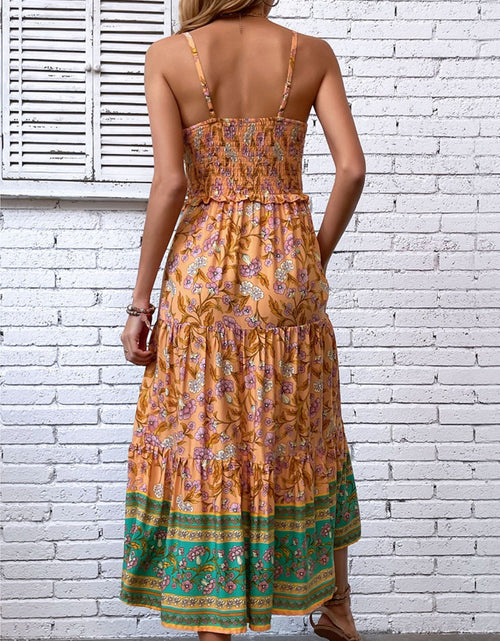 Load image into Gallery viewer, Printed Square Neck Midi Cami Dress
