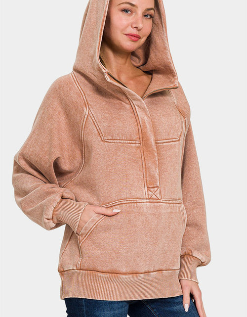 Load image into Gallery viewer, Zenana Acid Wash Fleece Kangaroo Hoodie

