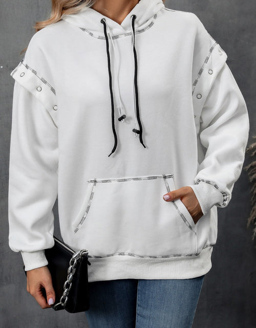 Load image into Gallery viewer, Ivy Lane Drawstring Kangaroo Pocket Dropped Shoulder Hoodie
