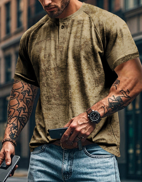 Load image into Gallery viewer, Men's Full Size Round Neck Short Sleeve T-Shirt Plus Size

