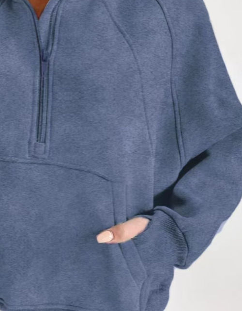 Load image into Gallery viewer, Half Zip Long Sleeve Sweatshirt
