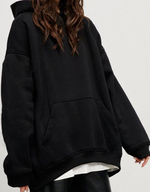Load image into Gallery viewer, Pocketed Dropped Shoulder Long Sleeve Hoodie
