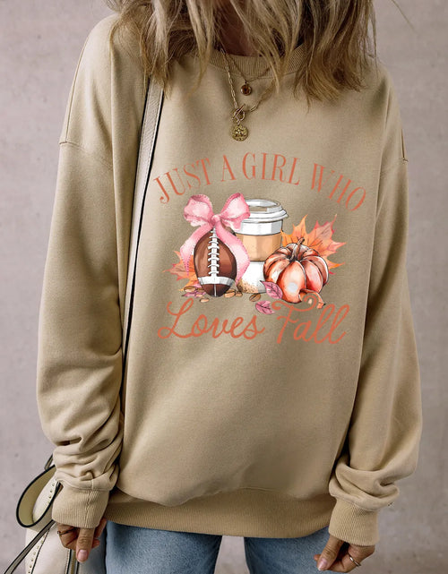 Load image into Gallery viewer, Graphic Round Neck Long Sleeve Sweatshirt
