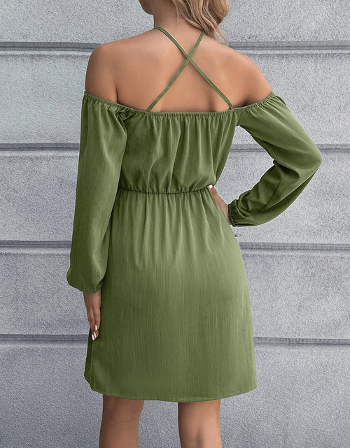 Load image into Gallery viewer, Ivy Lane Cold-Shoulder Crisscross Mini Dress
