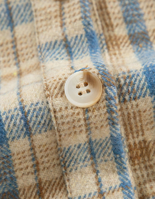 Load image into Gallery viewer, Drawstring Waffle Knit Patchwork Hooded Plaid Shacket
