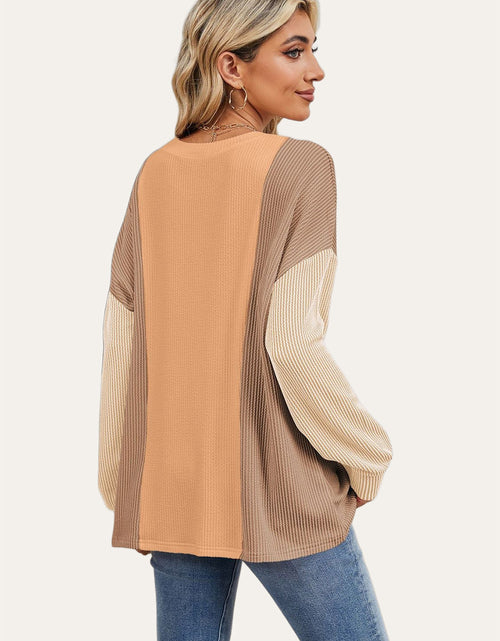 Load image into Gallery viewer, Double Take Texture Contrast Round Neck Long Sleeve T-Shirt
