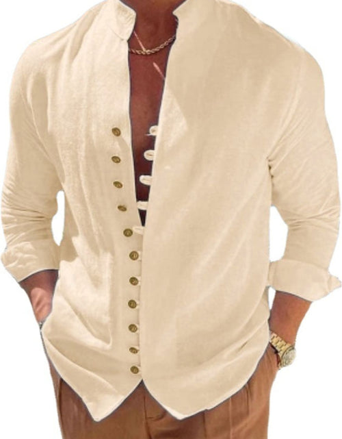 Load image into Gallery viewer, Men's Full Size Button Front Long Sleeve Shirt Plus Size
