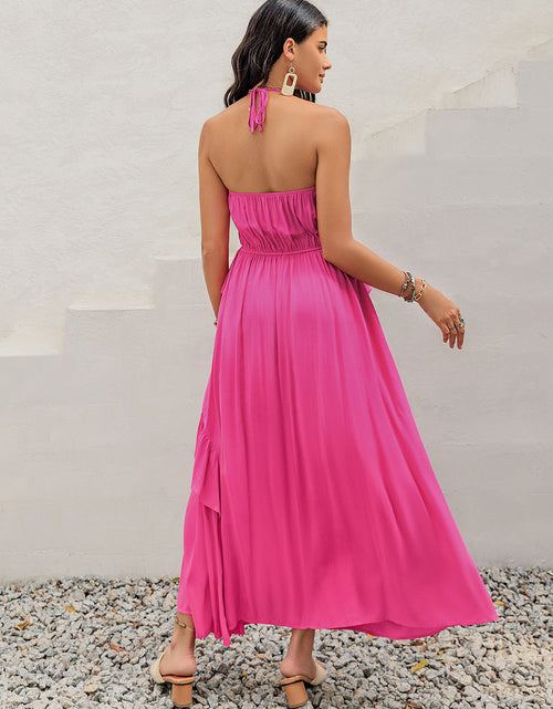 Load image into Gallery viewer, Ruffled Halter Neck Maxi Dress
