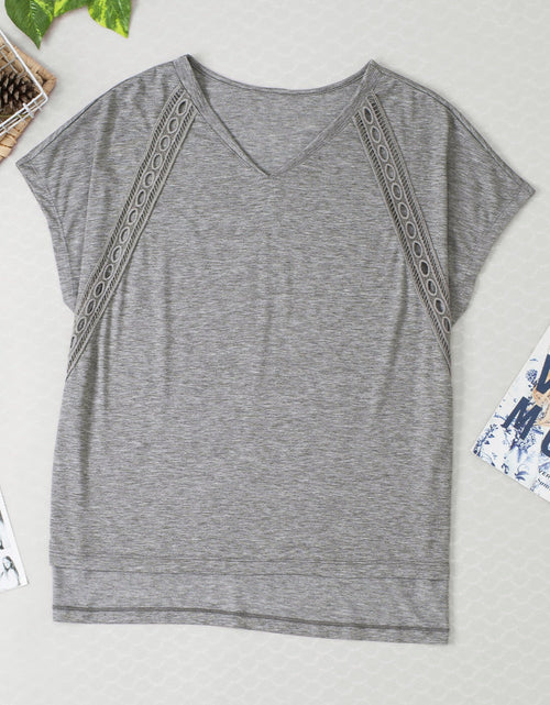 Load image into Gallery viewer, Heathered V-Neck Short Sleeve T-Shirt
