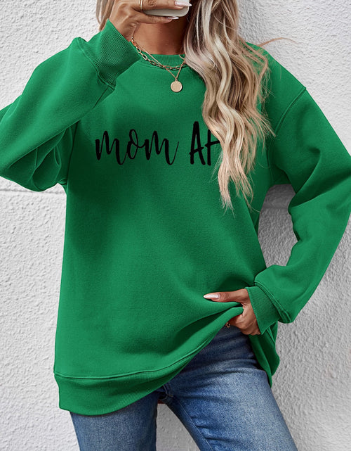 Load image into Gallery viewer, Letter Graphic Dropped Shoulder Sweatshirt
