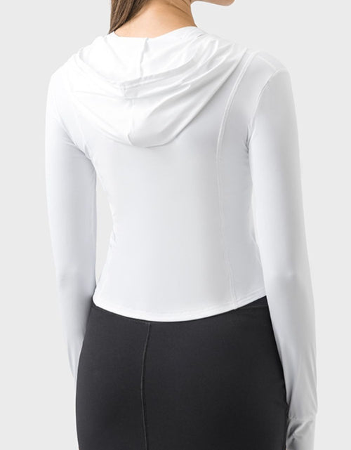 Load image into Gallery viewer, Millennia Pocketed Zip Up Hooded Long Sleeve Active Outerwear

