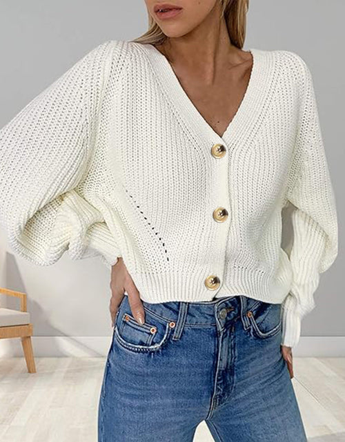 Load image into Gallery viewer, Button Up V-Neck Long Sleeve Cardigan
