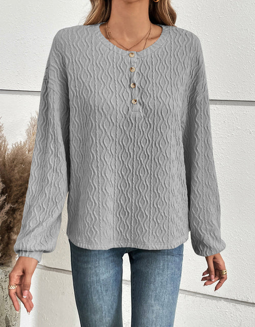 Load image into Gallery viewer, Ivy Lane Half Button Long Sleeve Top
