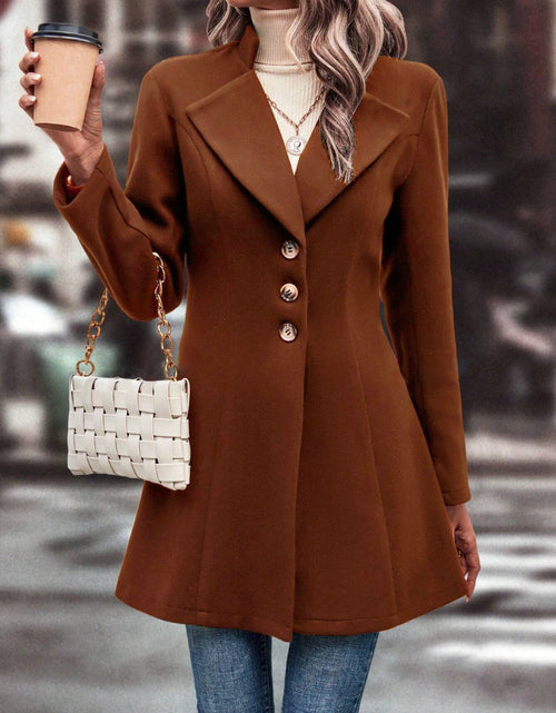 Load image into Gallery viewer, Collared Neck Long Sleeve Longline Coat
