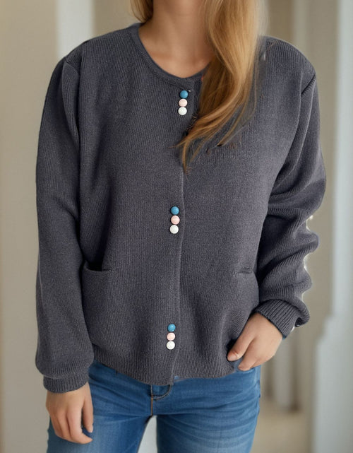 Load image into Gallery viewer, Button Down Long Sleeve Cardigan with Pockets
