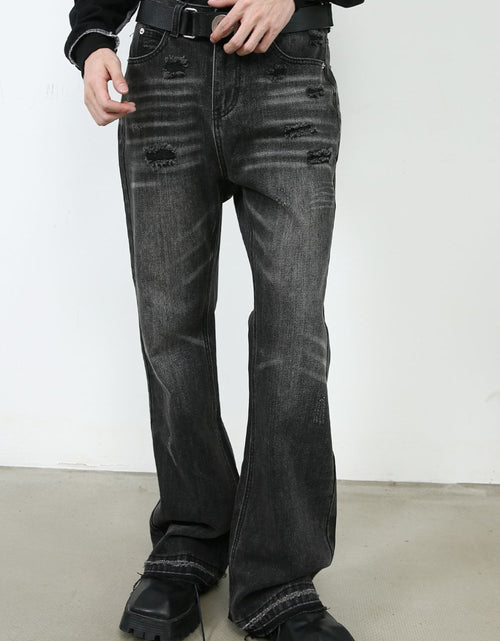 Load image into Gallery viewer, Men's Frayed Hem Bootcut Jeans
