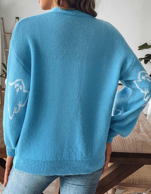 Load image into Gallery viewer, V-Neck Dropped Shoulder Cardigan
