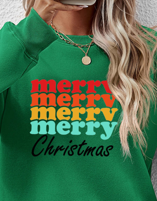 Load image into Gallery viewer, MERRY CHRISTMAS Graphic Long Sleeve Sweatshirt
