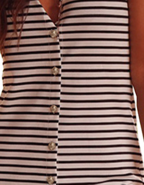 Load image into Gallery viewer, Striped Wide Strap Midi Dress
