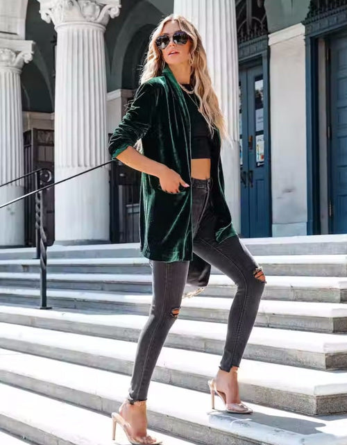 Load image into Gallery viewer, Button Up Long Sleeve Blazer with Pocket
