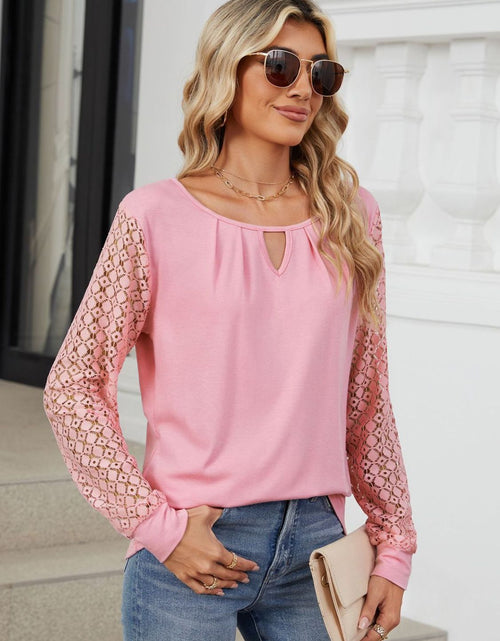 Load image into Gallery viewer, Cutout Round Neck Long Sleeve T-Shirt

