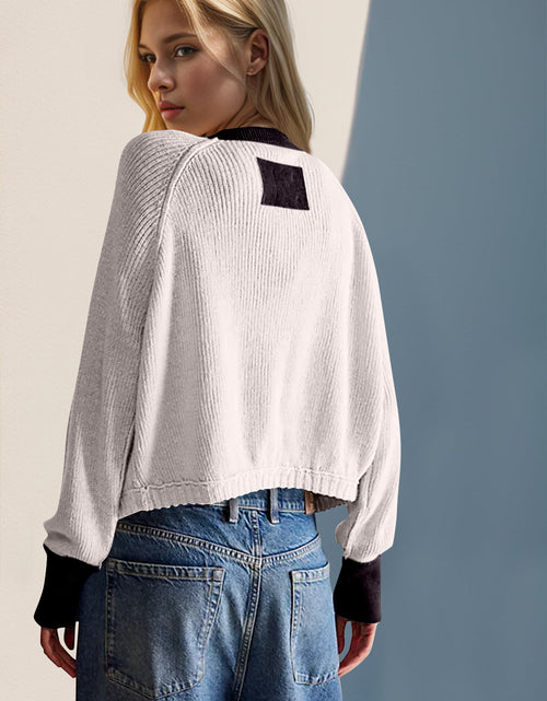 Load image into Gallery viewer, Double Take Contrast Button Up Long Sleeve Cardigan

