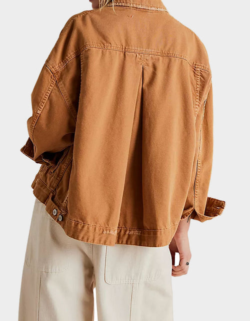 Load image into Gallery viewer, Button Up Drop Shoulder Denim Jacket
