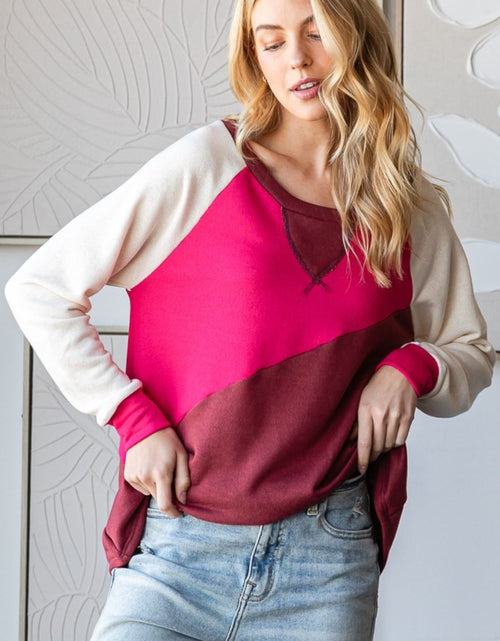 Load image into Gallery viewer, HOPELY Color Block Long Sleeve T-Shirt
