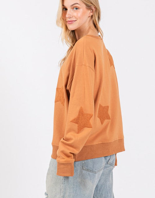 Load image into Gallery viewer, SAGE + FIG Star Patch Long Sleeve Sweatshirt
