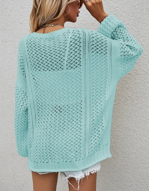Load image into Gallery viewer, Openwork Button Front Cardigan
