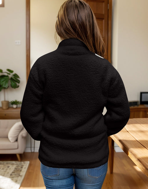 Load image into Gallery viewer, Full Size Turtleneck Zip Up Long Sleeve Sherpa Jacket
