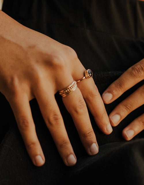 Load image into Gallery viewer, Dainty Beaded Ring Set (4 rings) by Toasted Jewelry
