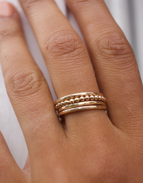 Load image into Gallery viewer, Dainty Beaded Ring Set (4 rings) by Toasted Jewelry
