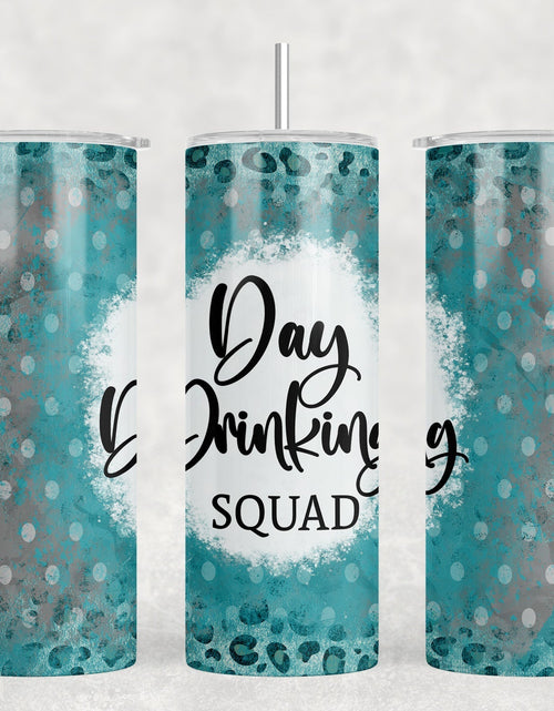 Load image into Gallery viewer, Day Drinking Squad - 20 oz Steel Skinny Tumbler - Optional Blue Tooth Speaker - Speaker Color will Vary by Rowdy Ridge Co
