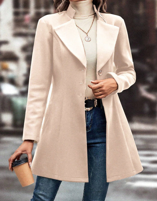 Load image into Gallery viewer, Collared Neck Long Sleeve Longline Coat
