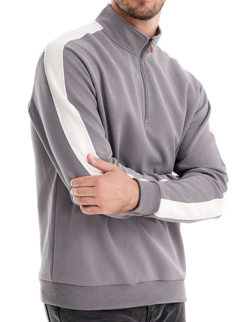 Load image into Gallery viewer, Men's Contrast Striped Long Sleeve Sweatshirt
