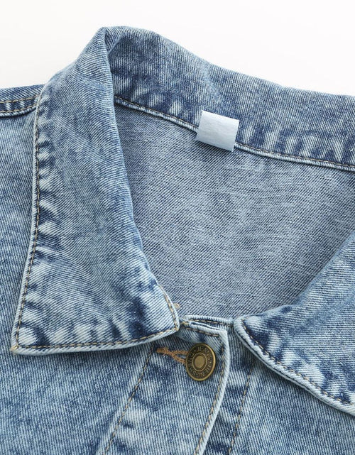 Load image into Gallery viewer, Button Down Drop Shoulder Denim Jacket
