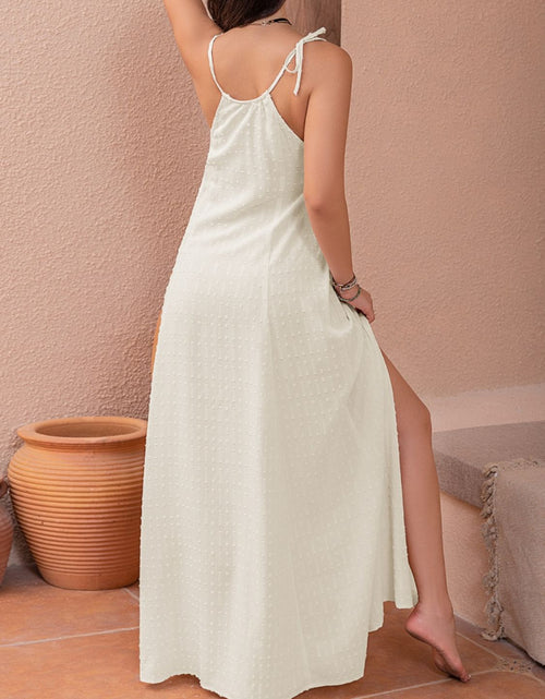 Load image into Gallery viewer, Swiss Dot Cutout Sleeveless Maxi Dress
