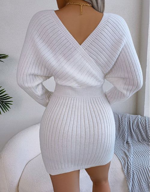 Load image into Gallery viewer, Rib-Knit Dolman Sleeve Sweater Dress
