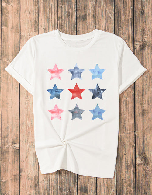 Load image into Gallery viewer, Star Round Neck Short Sleeve T-Shirt
