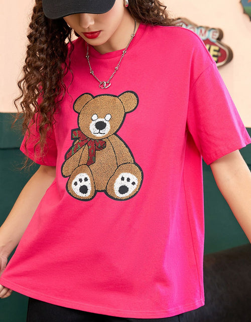 Load image into Gallery viewer, Letter Graphic Round Neck Half Sleeve T-Shirt
