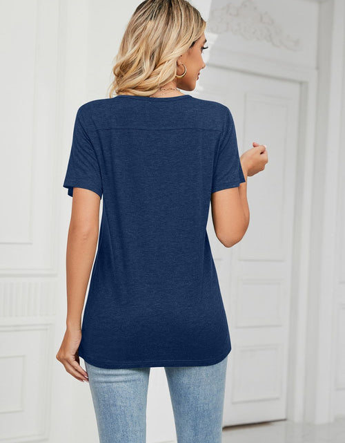 Load image into Gallery viewer, Decorative Button V-Neck T-Shirt
