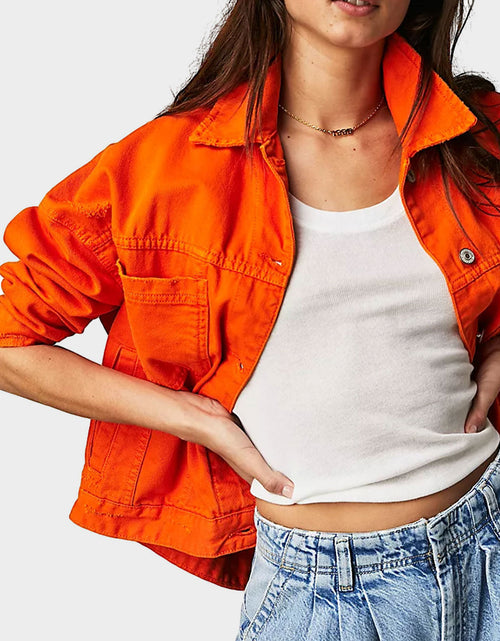 Load image into Gallery viewer, Button Up Long Sleeve Denim Jacket
