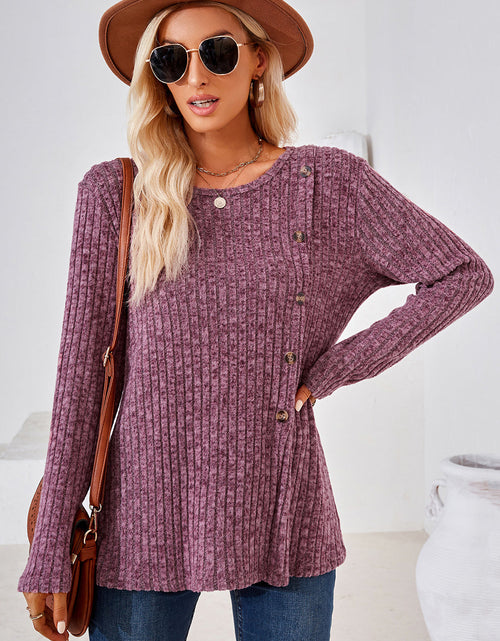 Load image into Gallery viewer, Round Neck Long Sleeve T-Shirt
